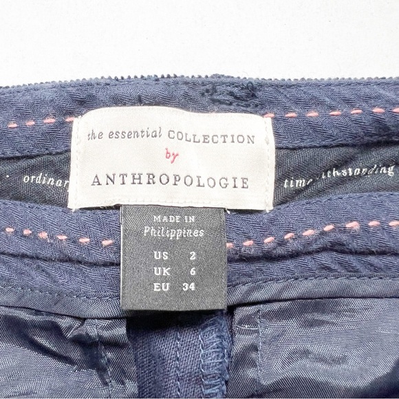 ANTHROPOLOGIE The Essential Collection Corduroy Straight Pants Anthro NEW Navy - Picture 3 of 6